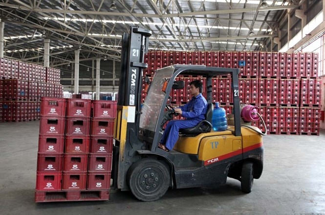 Dây chuyền sản xuất bia Hà Nội /// Ảnh: Ngọc Thắng