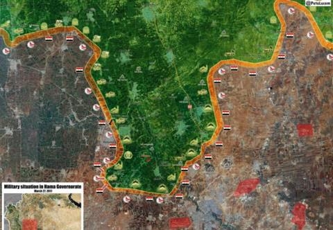 Chiến tuyến quân đội Syria trên địa phận tỉnh Hama