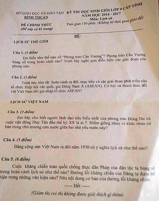 soc voi de thi dua phong trao can vuong vao lich su the gioi hinh anh 1