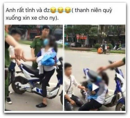 Chang trai bi che hen khi quy goi xin cong an khong bat xe hinh anh 1