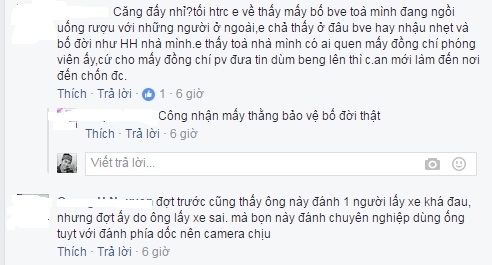  Cư dân tòa nhà từ lâu đã bức xúc với đội ngũ bảo vệ hầm. 