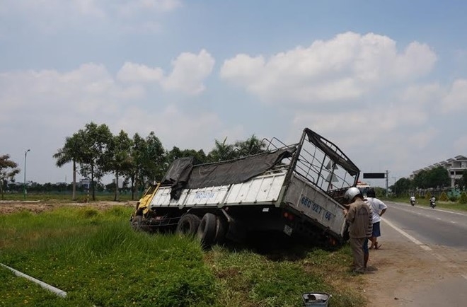 Bi ong chich, tai xe lai xe tai lao xuong muong hinh anh 1