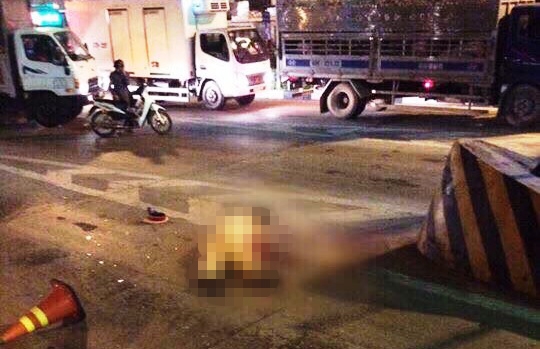  Bị tài xế xe tải tông trực diện, Thiếu tá Minh tử vong tại chỗ ngay trạm thu phí cầu Đồng Nai. Ảnh FB. 