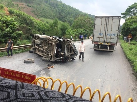 Hiện trường vụ tai nạn. Ảnh: Tiến Man