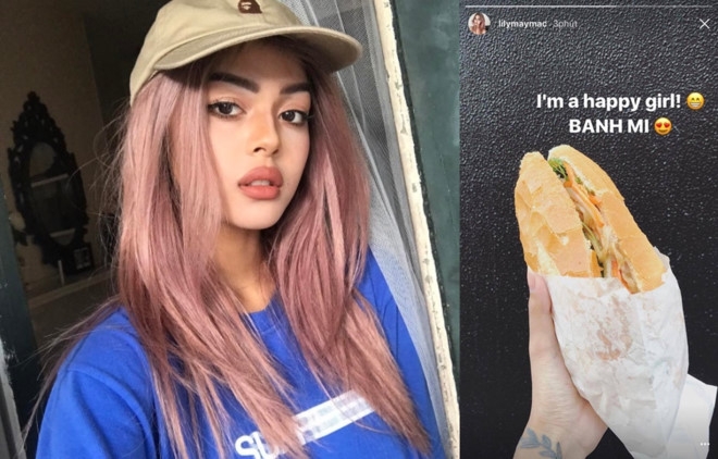 Hot girl Lily Maymac hao hung khoe anh an banh my Viet Nam hinh anh 1