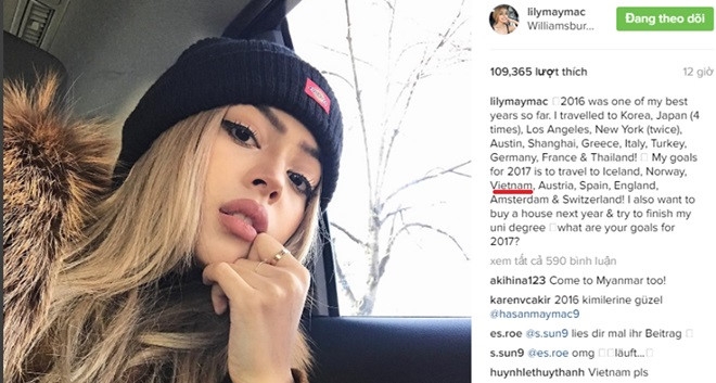 Hot girl Lily Maymac hao hung khoe anh an banh my Viet Nam hinh anh 2