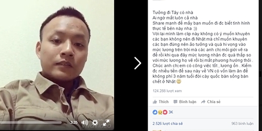 Tâm sự của một thanh niên xa quê đi làm tại Nhật Bản (Ảnh chụp màn hình) Tâm sự của một thanh niên xa quê đi làm tại Nhật Bản (Ảnh chụp màn hình)