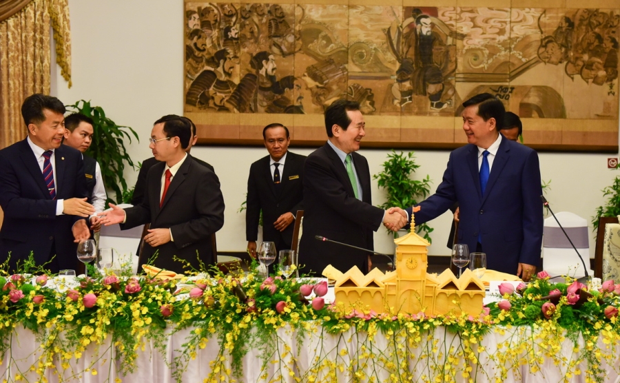 Bí thư Đinh La Thăng tiếp chủ tịch Quốc hội Hàn Quốc 