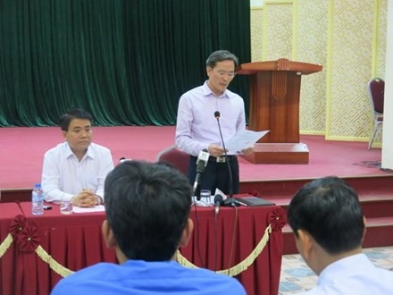 Lãnh đạo Thanh tra TP Hà Nội công bố quyết định thanh tra.