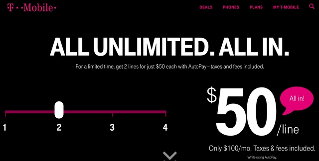  Gói cước gia đình với 2 số di động ký hợp đồng với nhà mạng T-Mobile. 