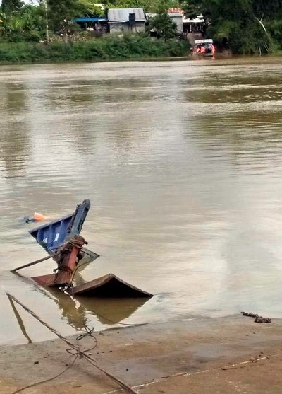 Hiện trường vụ chìm phà. Ảnh: