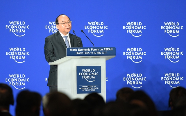  Thủ tướng Nguyễn Xuân Phúc phát biểu tại phiên khai mạc WEF-ASEAN. Ảnh: VGP/Quang Hiếu 