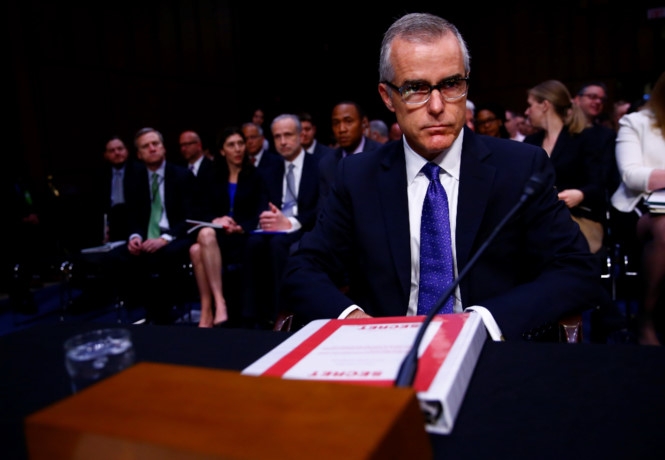 Quyền Giám đốc FBI Andrew McCabe tại cuộc điều trần hôm qua /// Ảnh: Reuters