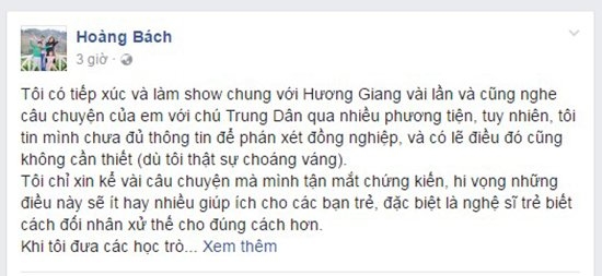 Hoàng Bách, hương giang, trung dân, hương giang idol