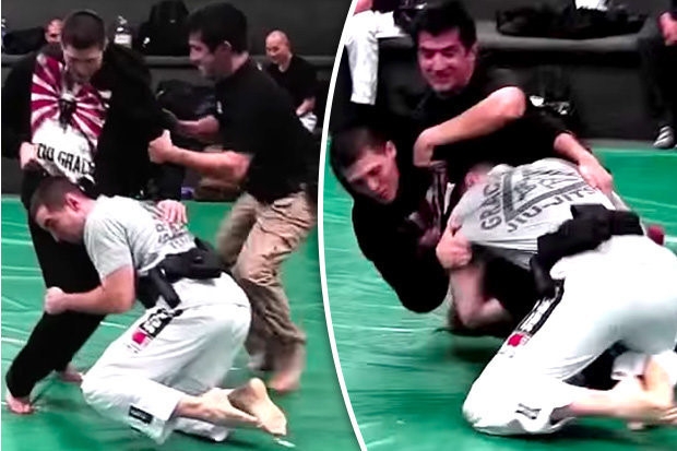 Cai ket bat ngo cho vo si MMA thach dau 2 canh sat hinh anh 1