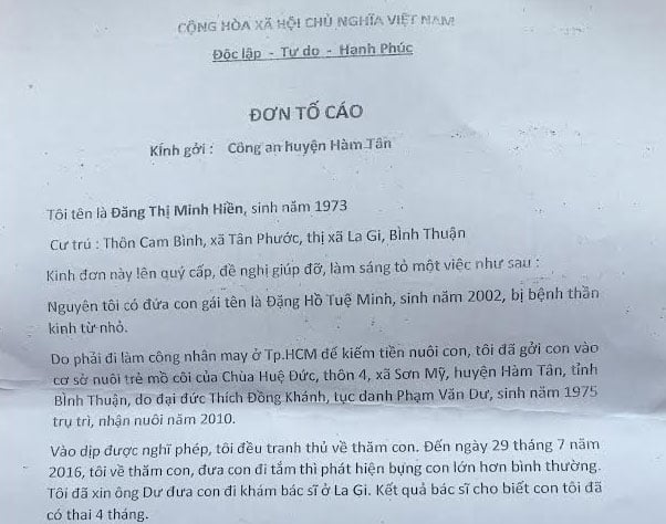 Bình thuận, xâm hại tình dục, trẻ mồ côi, tố cáo