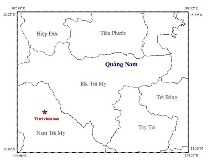 ​Nam Trà My lại động đất 2,7 độ Richter 