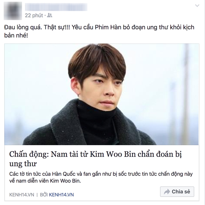 Fan sững sờ trước tin diễn viên Kim Woo Bin bị ung thư vòm họng - Ảnh 6.