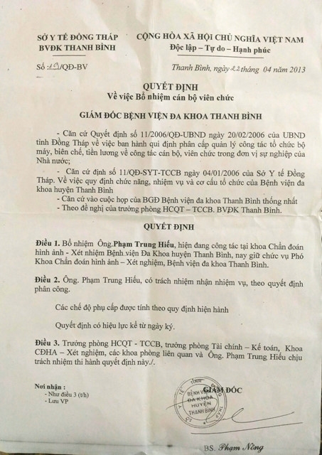 Lam ro vu giam doc benh vien bo nhiem con trai lam pho khoa hinh anh 2