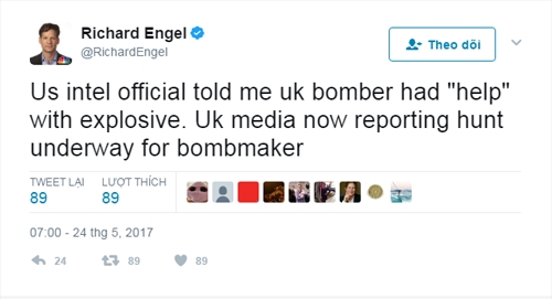 Phóng viên Richard Engel của NBC News nói về việc được tình báo Mỹ cung cấp thông tin. Ảnh chụp màn hình: Twitter