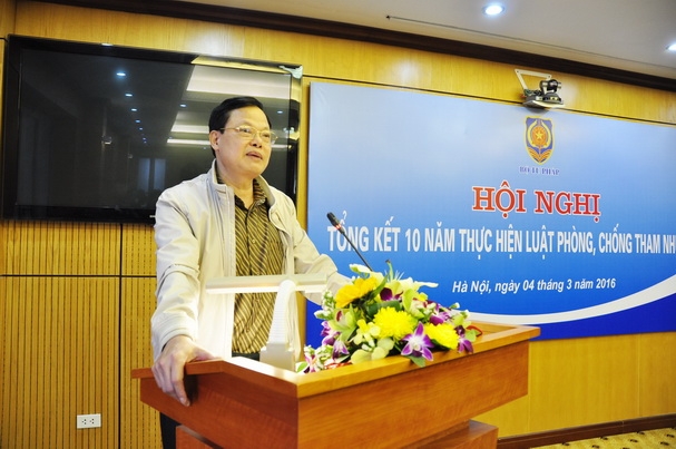 Cục trưởng Cục Chống tham nhũng Phạm Trọng Đạt phát biểu tại một hội nghị về Luật Phòng chống tham nhũng.