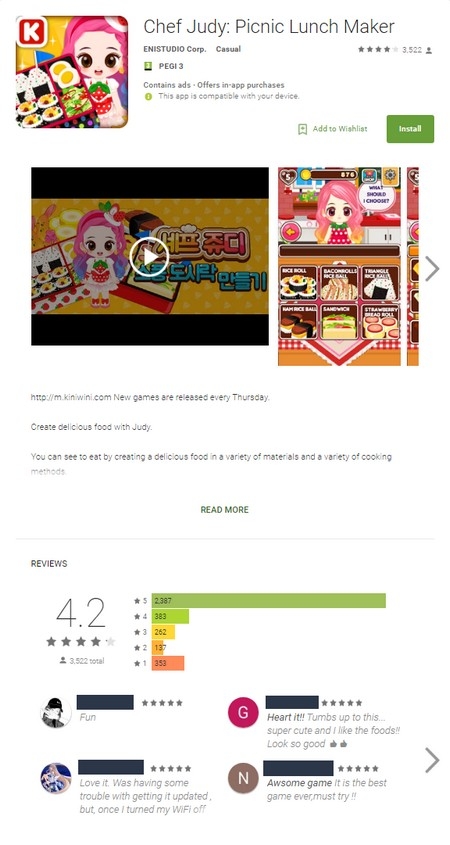 Một trong các ứng dụng có chứa mã độc Judy được chia sẻ trực tiếp trên kho ứng dụng Google Play, vốn được đánh giá là nơi an toàn để người dùng Android cài đặt ứng dụng. Ứng dụng này có gần 1 triệu lượt tải trước khi bị loại bỏ