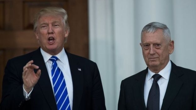  Tổng thống Mỹ Donald Trump và Bộ trưởng Quốc phòng Jim Mattis (Ảnh: Getty) 