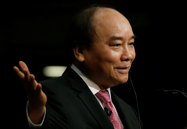  Thủ tướng Nguyễn Xuân Phúc phát biểu tại Hội nghị Tương lai châu Á ngày 5/6 (Ảnh: Reuters) 