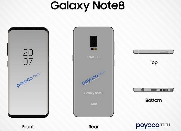Hình ảnh được cho là bản dựng của Galaxy Note 8 vừa bị rò rỉ trên Internet