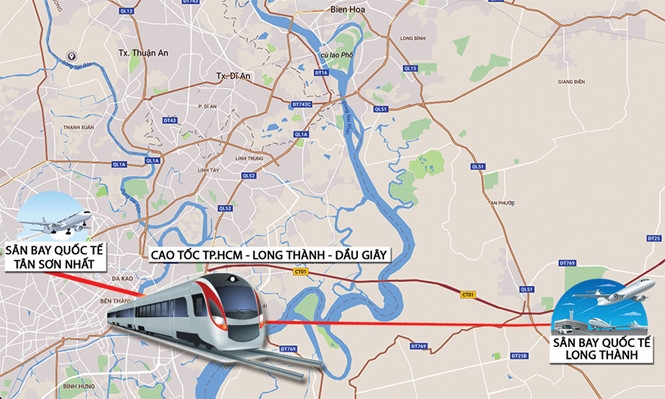 Các chuyên gia cho rằng nếu làm đường sắt nhanh (dài 43 km) sẽ tốn cả tỉ USD /// Đồ họa: Hồng Kỳ