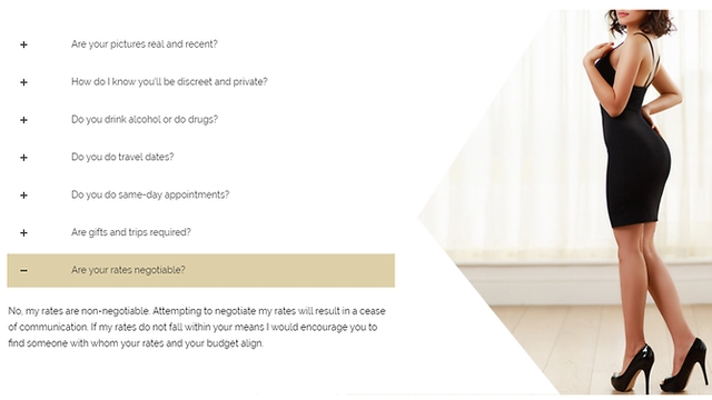  Hình ảnh một trang web quảng cáo “trá hình” cho dịch vụ mại dâm cao cấp tại Singapore (Ảnh: CNA) 