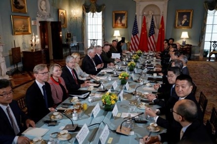 Quang cảnh cuộc hội đàm cấp cao Mỹ-Trung diễn ra hôm qua, 21/6. Ảnh: Reuters