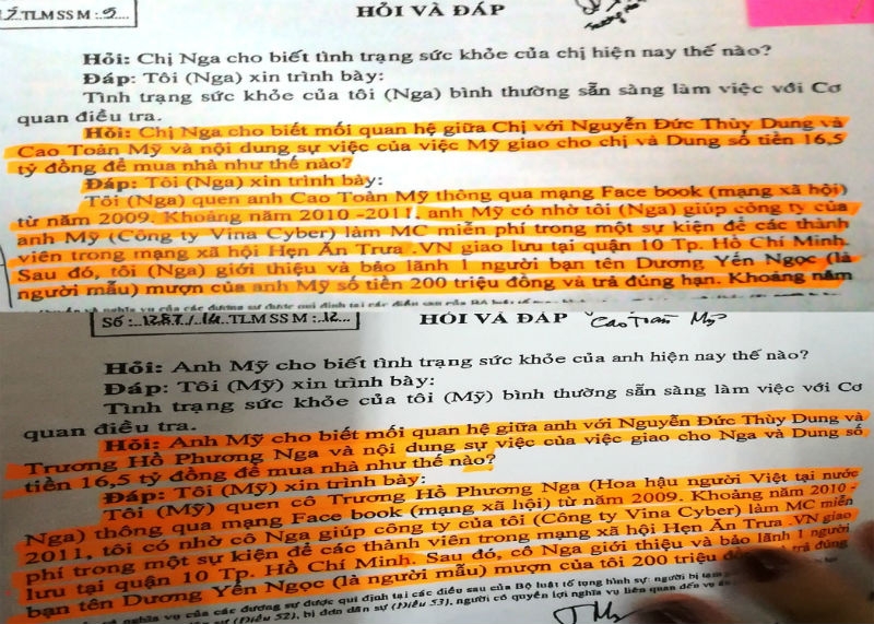 Trương Hồ Phương Nga, Hồ Phương Nga, Cao Toàn Mỹ, Hợp đồng tình ái