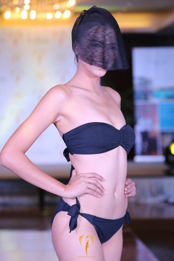 Thí sinh Hoa hậu Trái đất Philippines mặc bikini, đeo mạng che mặt
