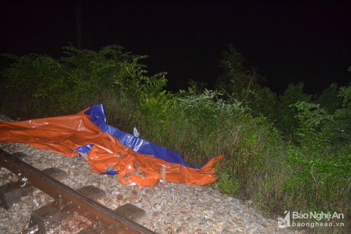 di bo tren duong ray trong dem, nguoi dan ong bi tau tong chét hinh anh 1