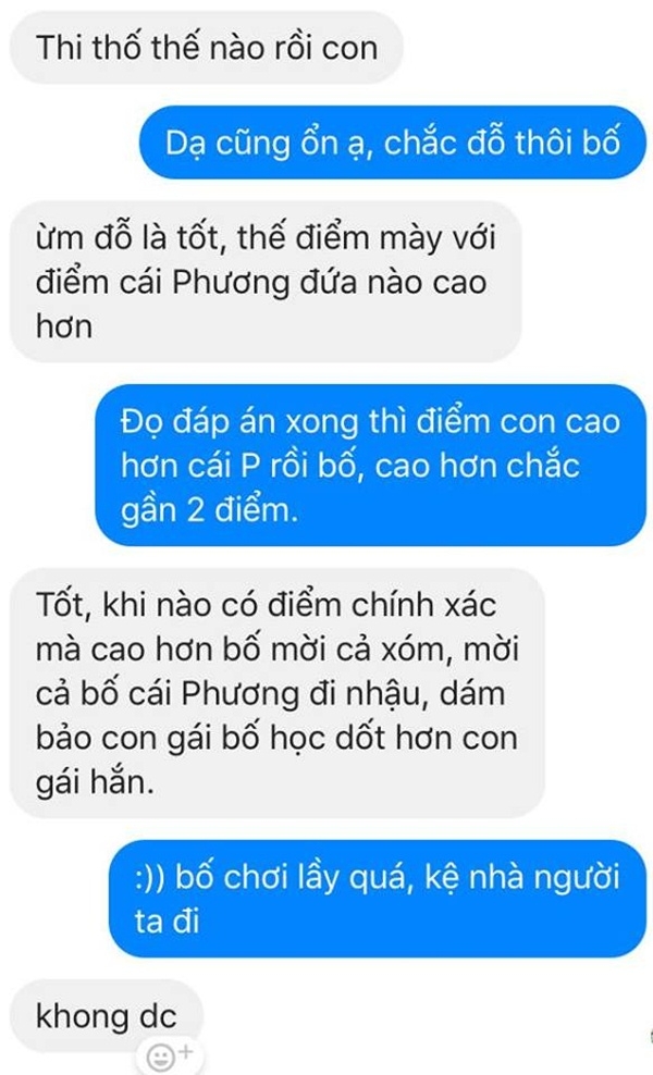 nghin like cho ong bo quyet mo tiec moi ca xom neu con gai dat diem thi cao hon con ong ban - 2