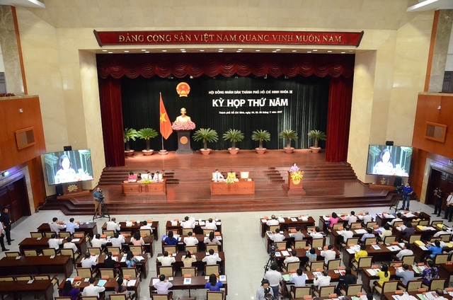 Quang cảnh kỳ họp thứ 5 HĐND TPHCM khóa IX
