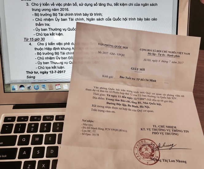 Họp Ủy ban Thường vụ Quốc hội: 'báo chí được vào 5 phút đầu' 