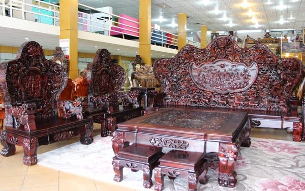 Bộ ghế salon gỗ Trắc Cửu Long Bát , bộ bàn ghế đắt nhất việt nam,bộ bàn ghế lớn nhất việt nam