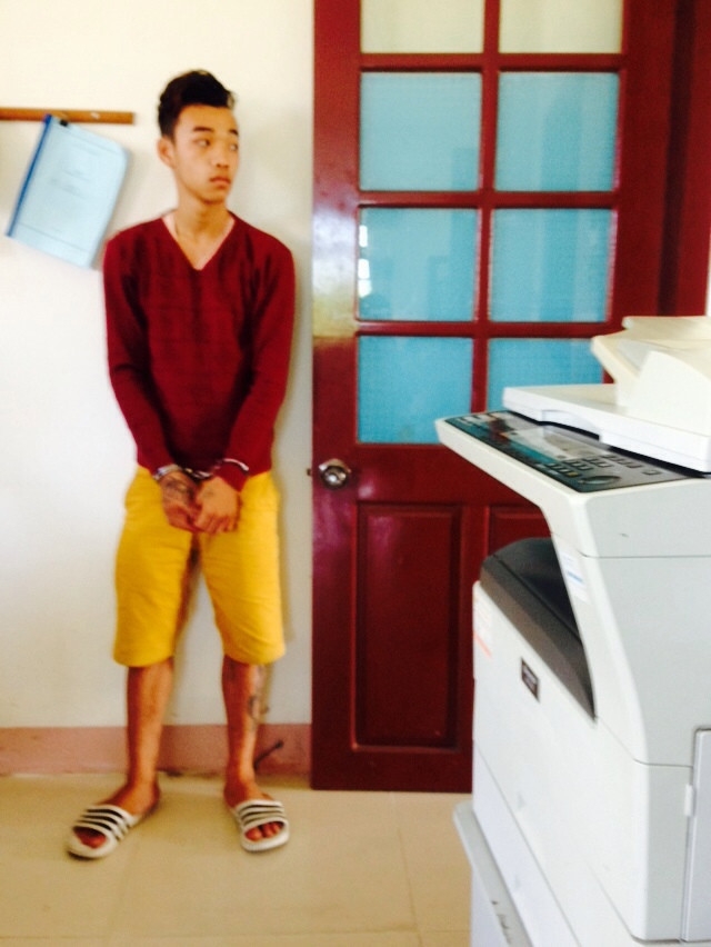 Nghi phạm Huy tại cơ quan điều tra /// CÔNG AN CUNG CẤP