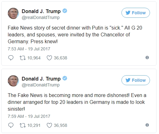  Ông Trump phản pháo trên Twitter. (Ảnh Telegraph) 