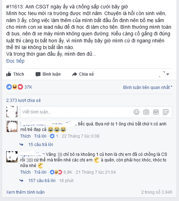 1 thang bi csgt tom 4 lan, cuoi cung co nang “thanh pham luat” cuoi luon chang canh sat - 1
