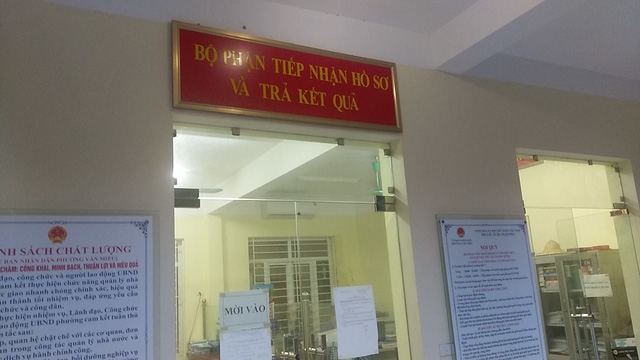 Bộ phận một cửa nơi xảy ra vụ việc