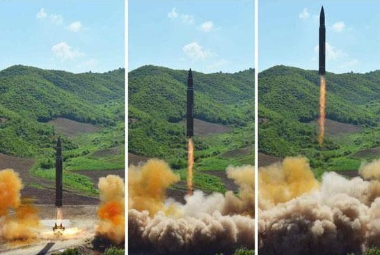 Vụ phóng tên lửa ngày 4/7 của Triều Tiên (Ảnh: KCNA)