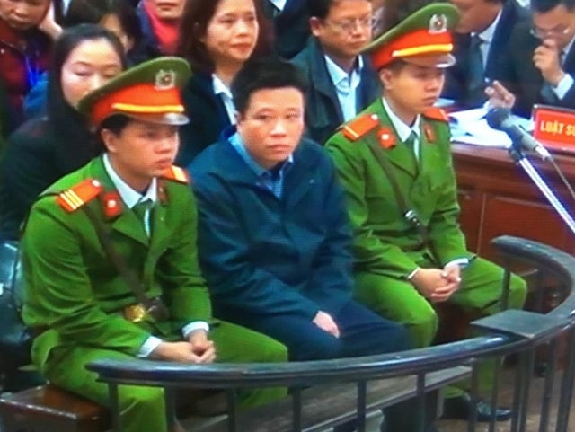  Hà Văn Thắm tại phiên toà xét xử vào cuối tháng 2, đầu tháng 3/2017. 