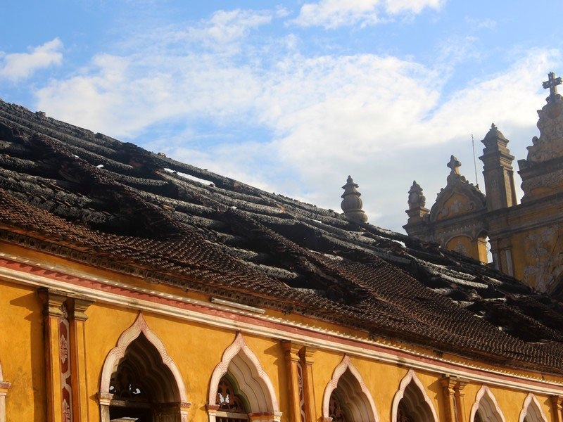 Nhà thờ Trung Lao, Cháy, Hỏa hoạn, Nam Định