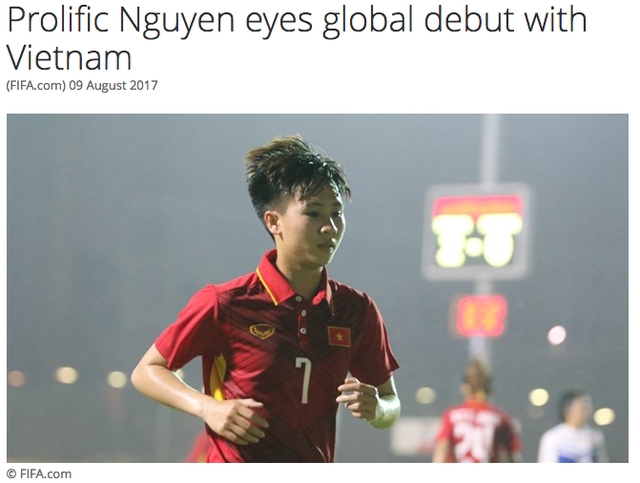 Hình ảnh của Tuyết Dung trên website của FIFA