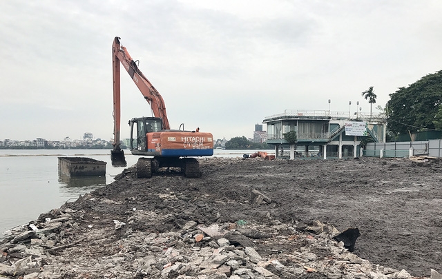 Dự án nạo vét hồ Tây ven đường Nguyễn Đình Thi