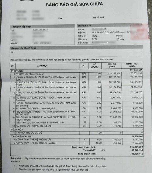 700 trieu dong cho 1 lan bao duong xe sang o viet nam hinh anh 1
