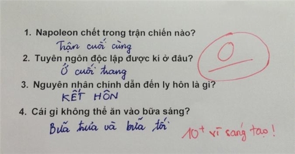 Câu trả lời nào cũng quá chuẩn luôn rồi.